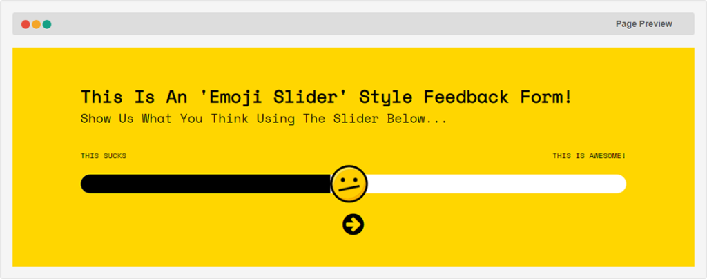 Emoji slider feedback form