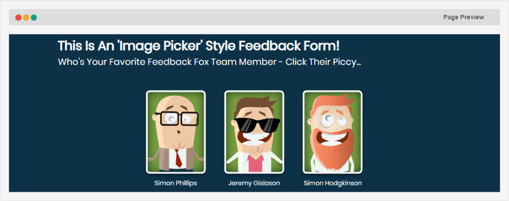 Picture choice feedback form